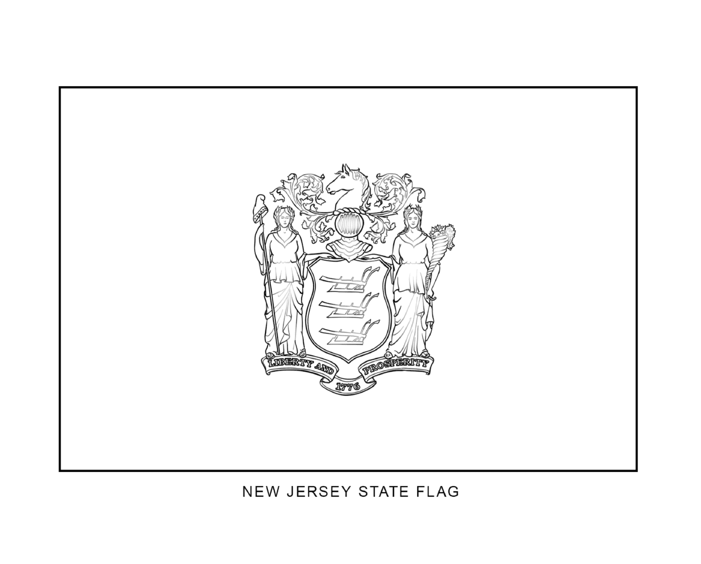  Bandeira do estado de Nova Jersey em preto e branco 