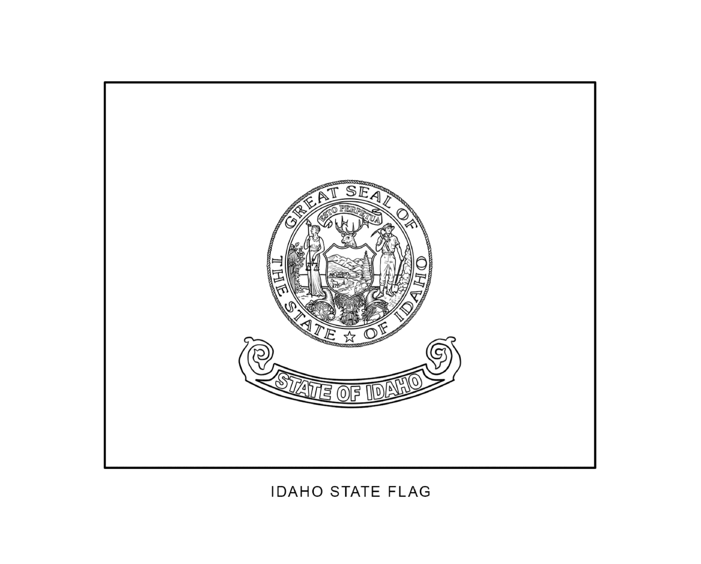  आईडाहो की स्थिति का ध्वज जो चित्रित किया गया है 