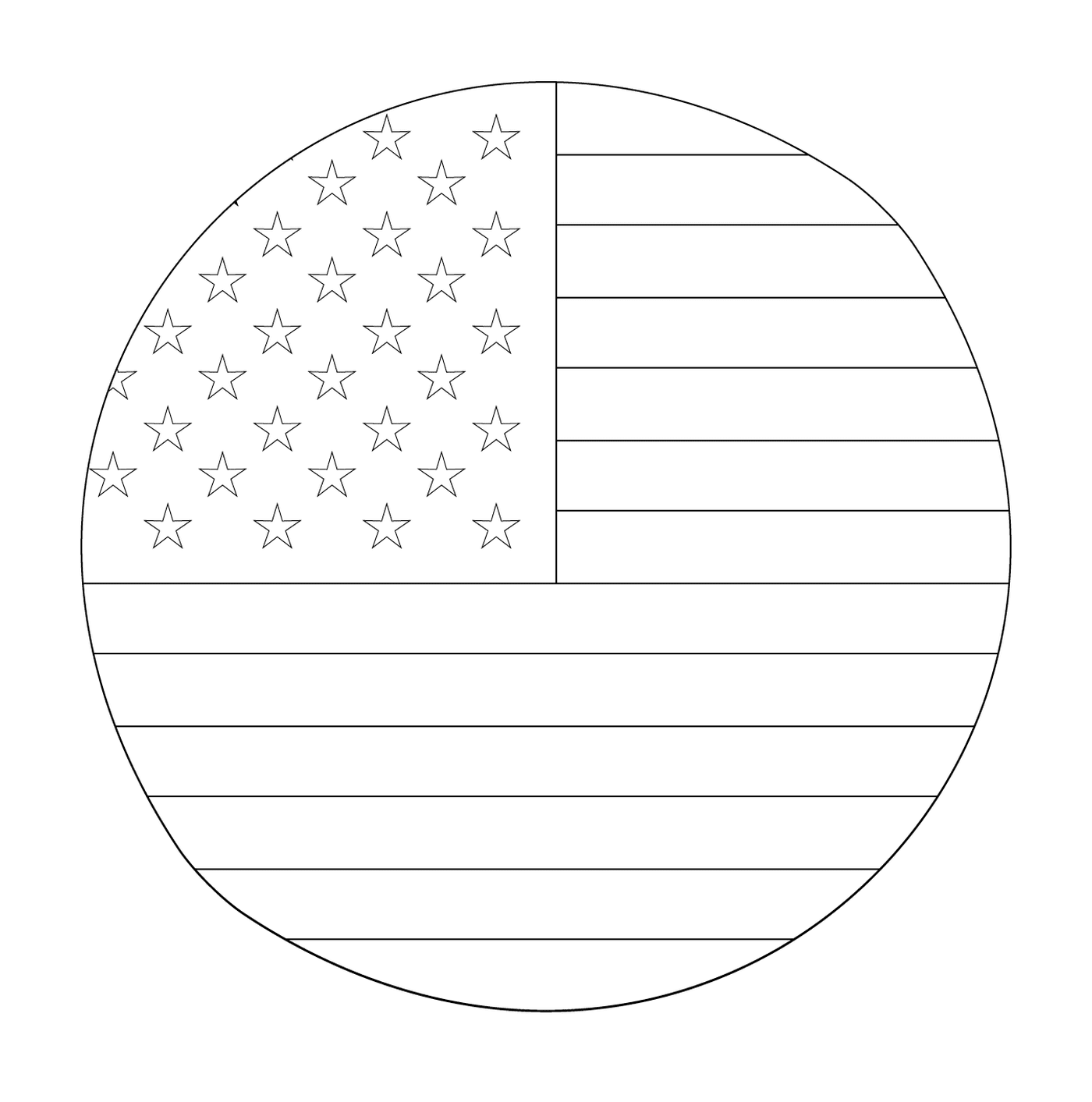  Bandeira americana em um círculo 