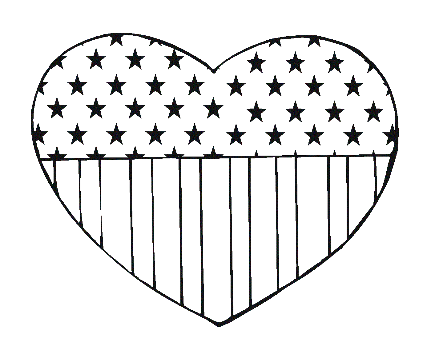  Coração com a bandeira dos Estados Unidos 