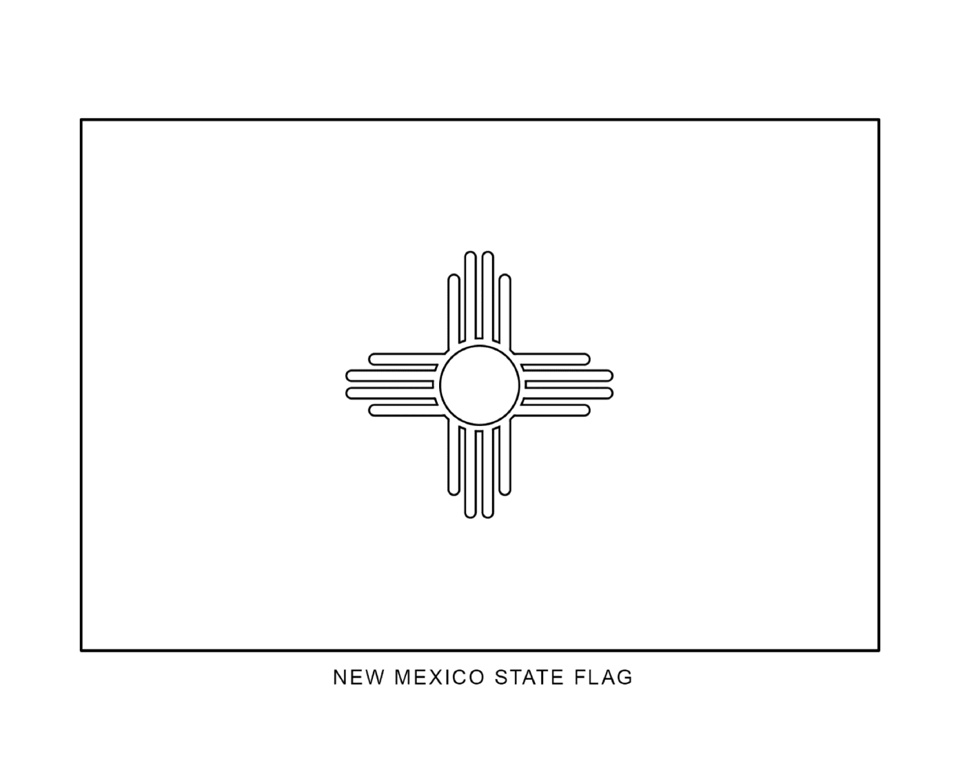  Bandeira do Estado do Novo México em preto e branco 