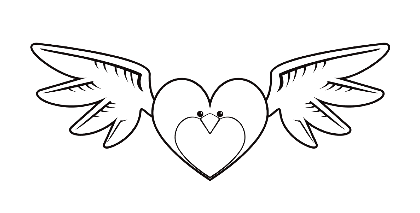 Coração alado, símbolo do amor