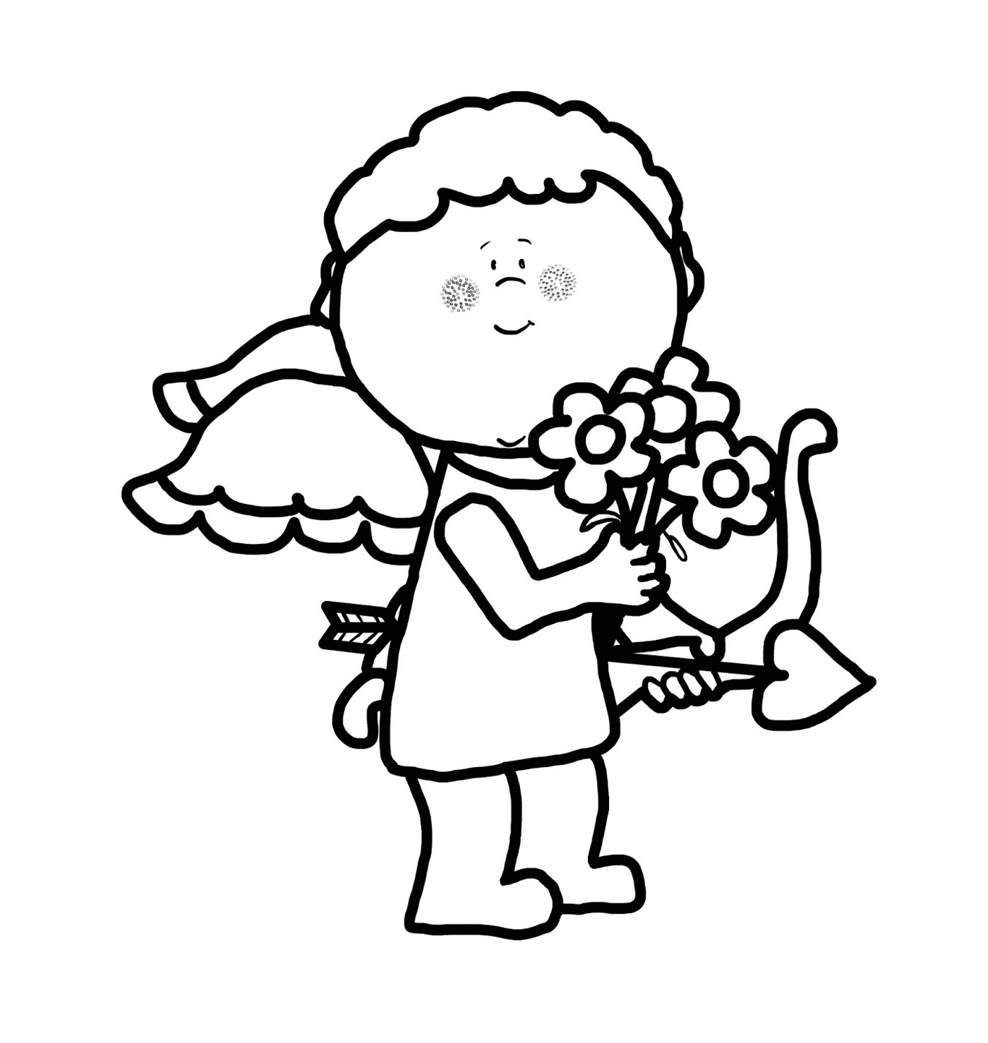  Cupido oferece flores, Dia dos Namorados 