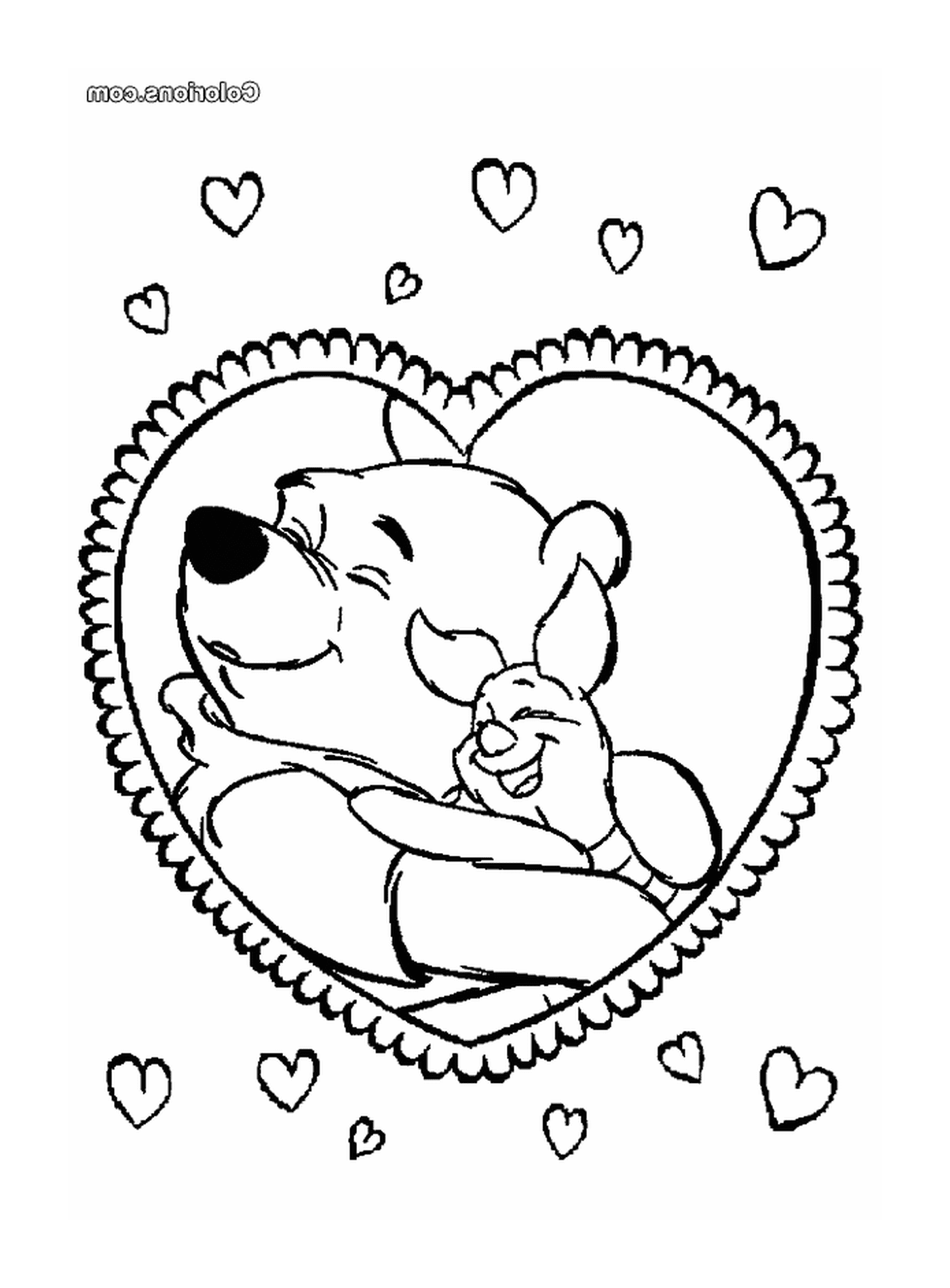 Dia dos Namorados, urso em um coração 