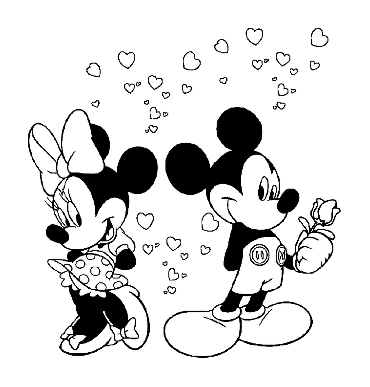  Mickey Mouse está apaixonado por Minnie Mouse 