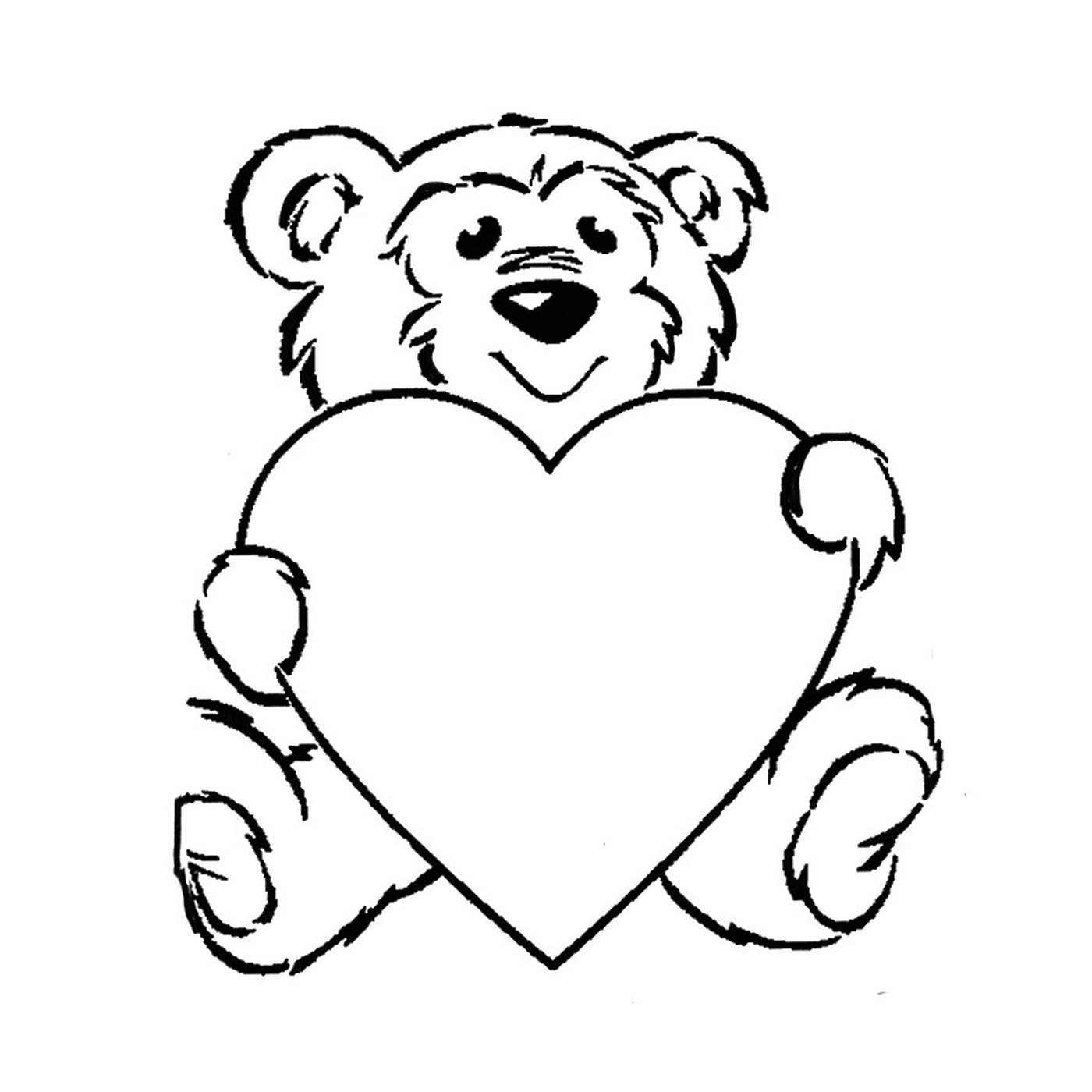  Um urso de pelúcia segurando um coração 