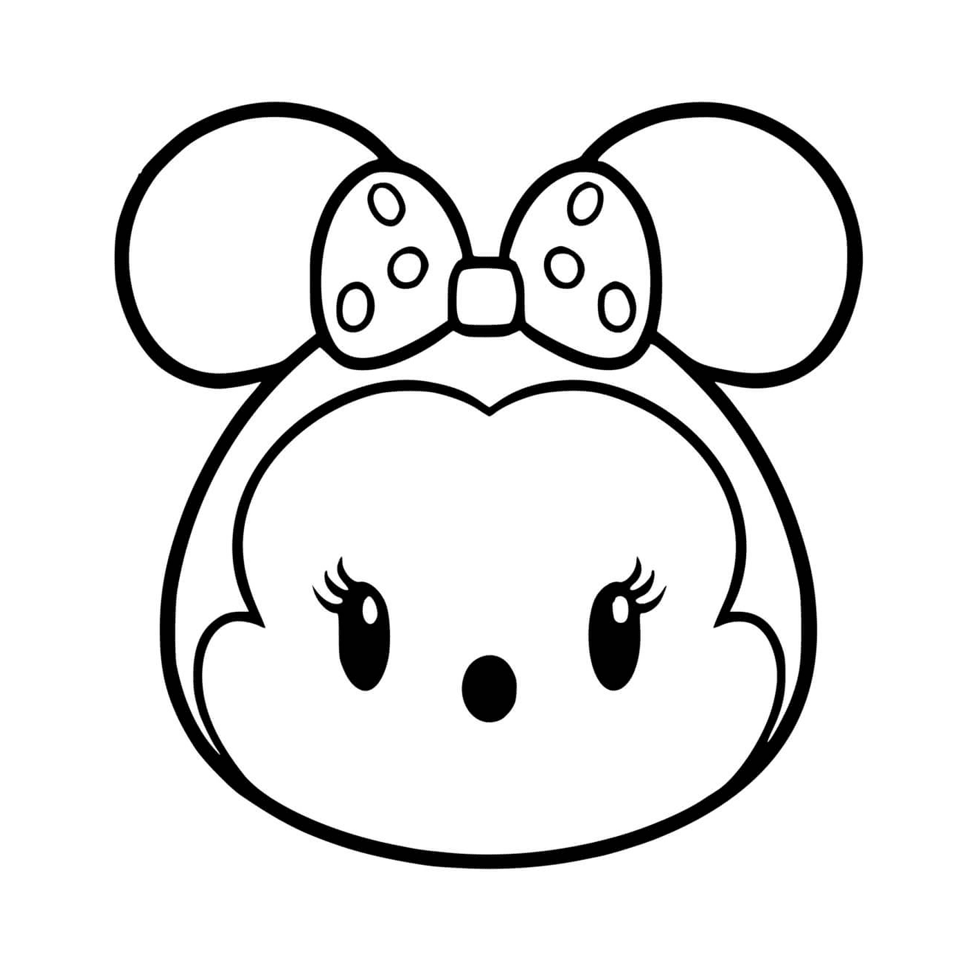  A cabeça kawaii de Minnie Mouse 