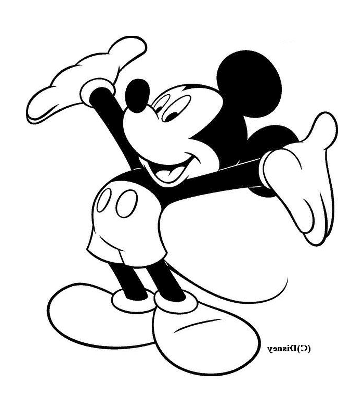  Mickey Mouse com os braços abertos 