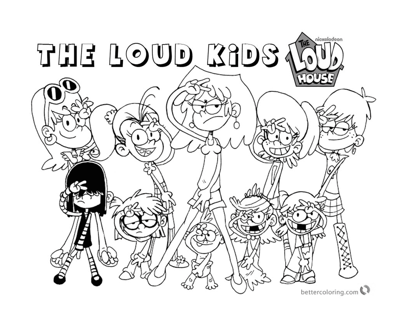  Um grupo de personagens de desenhos animados para crianças 