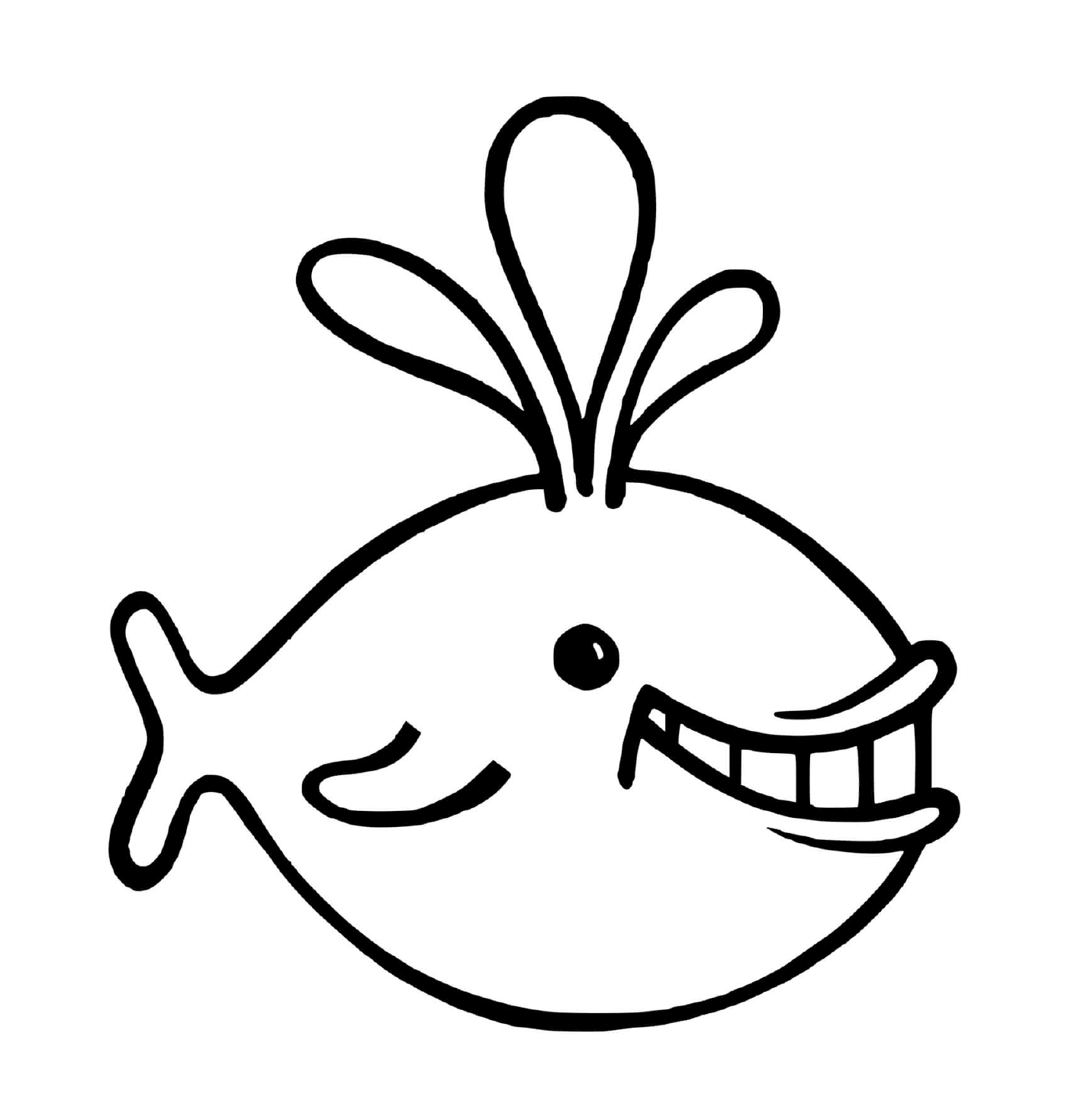  一只笑脸大笑的鱼 