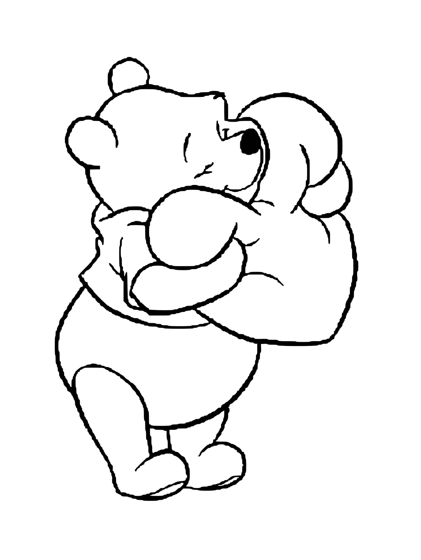  O urso Winnie recebe uma almofada em forma de coração 