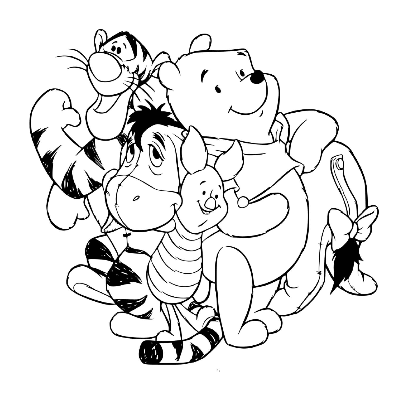  Winnie o urso com Tigrou, Bourriquet e Porcinet 