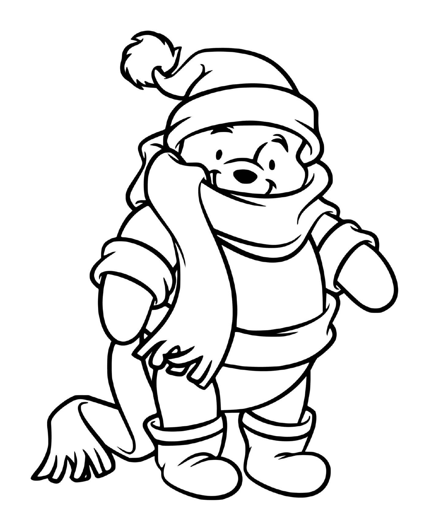  Urso Winnie bem vestido para o inverno 