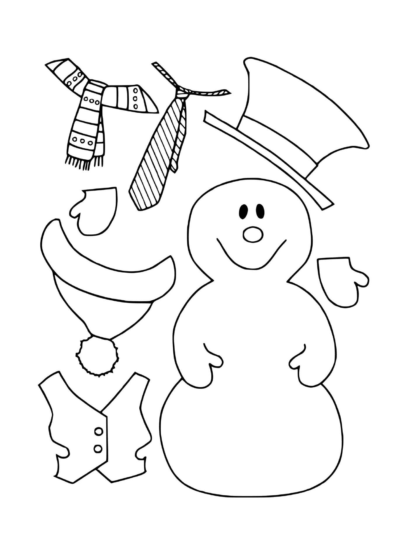  幼儿园冬天冬天,雪人穿着衣服 