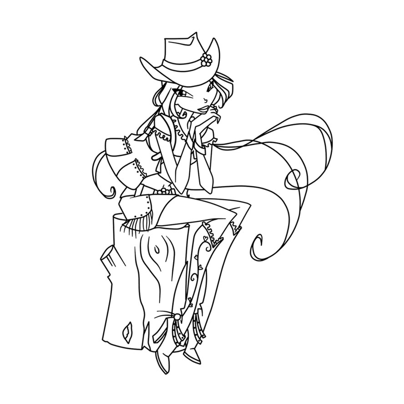  Mulher com um chapéu de cowboy, Winx Sofix 