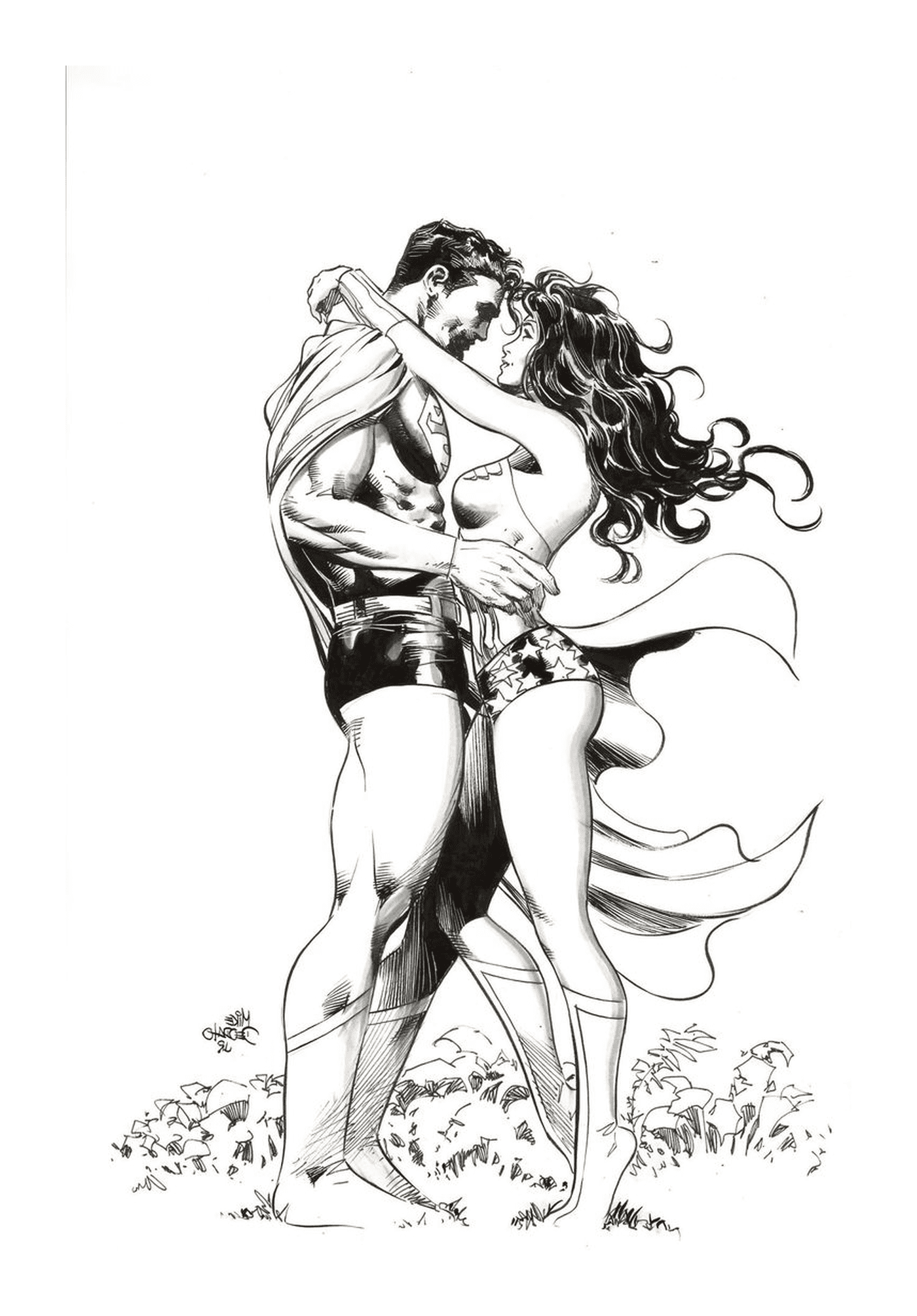  Homem e mulher, Mulher-Maravilha apaixonada pelo Super-Homem 