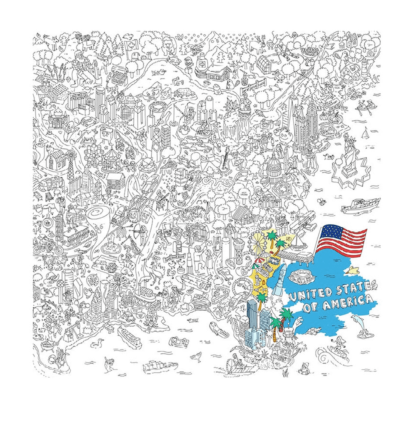  Mapa gigante dos Estados Unidos 