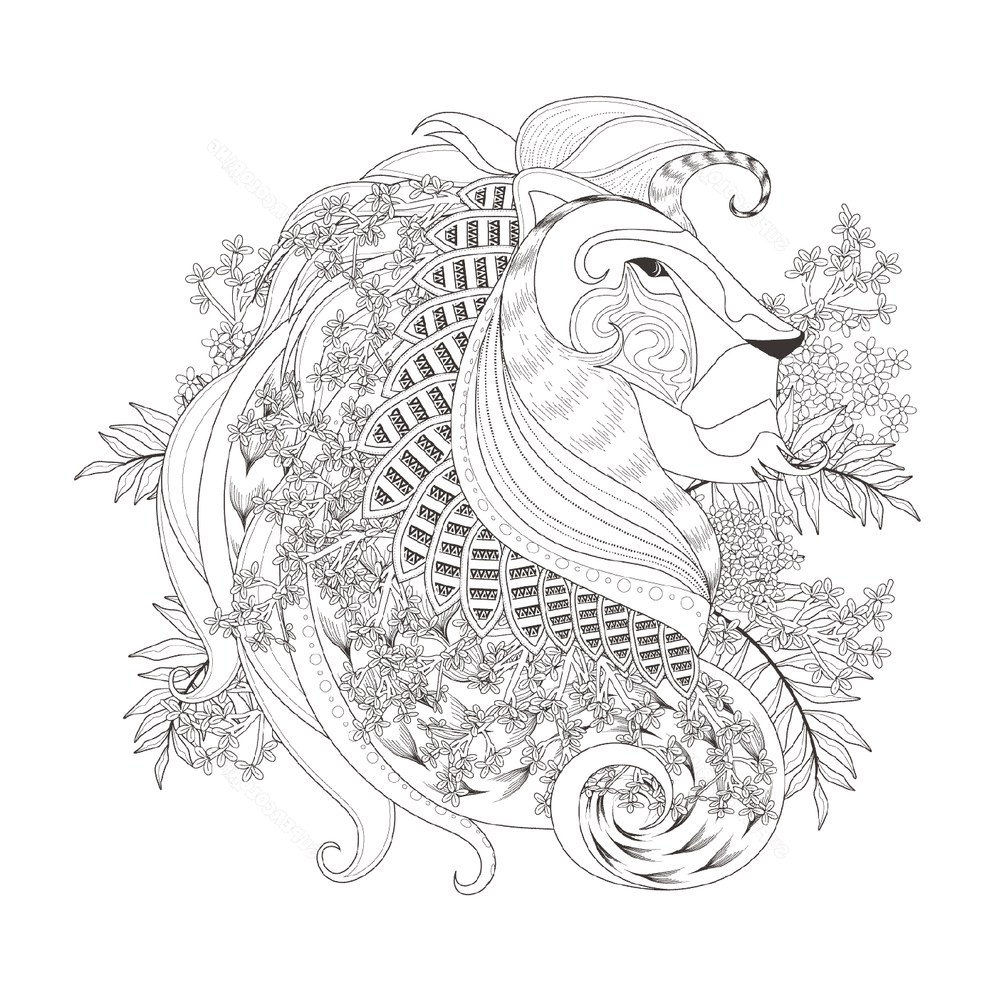  Leão com flores 