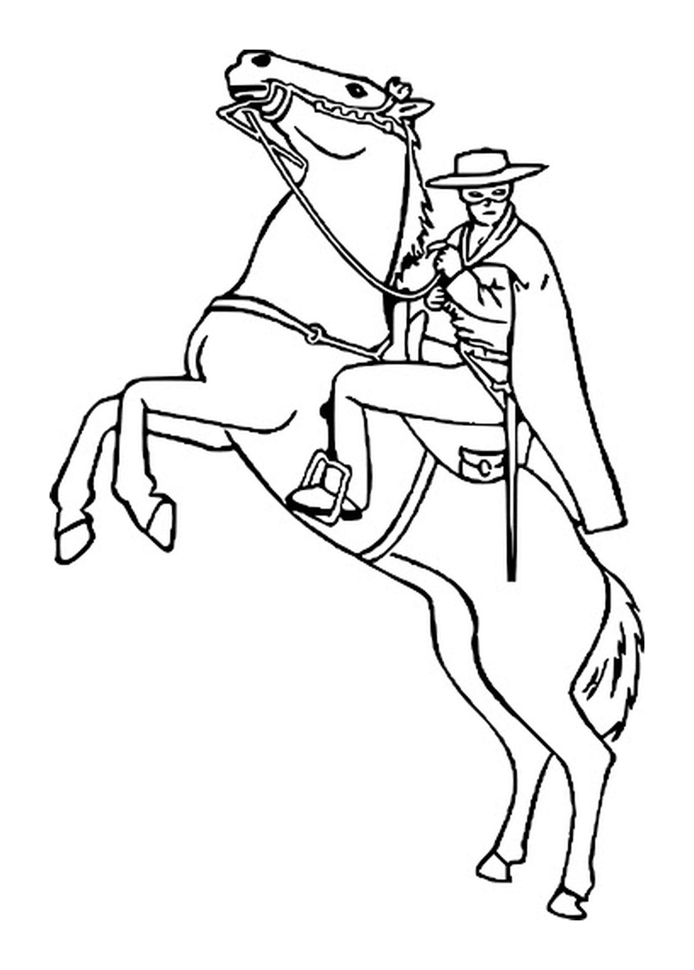  佐罗骑着马 