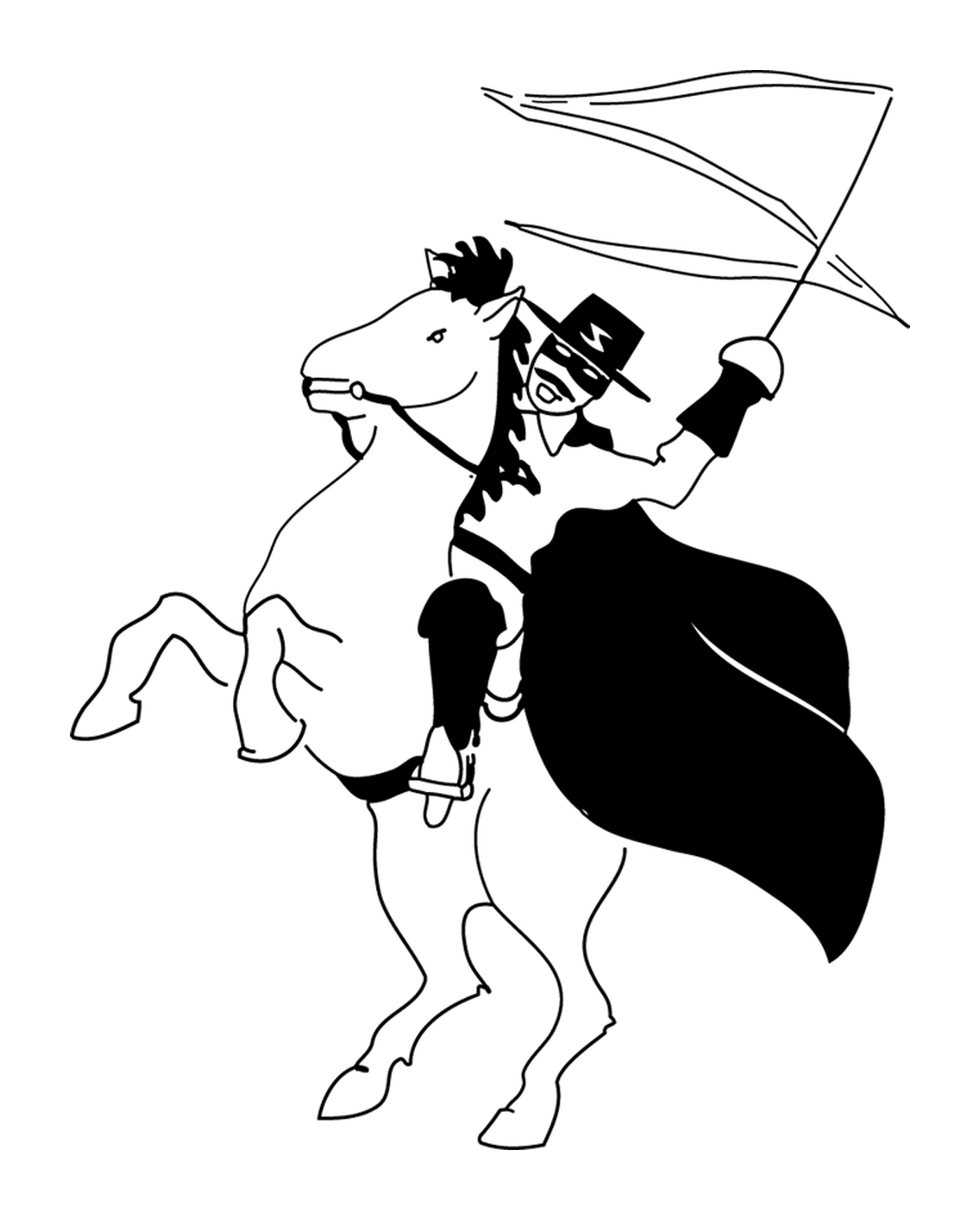  Zorro em seu cavalo Tornado 